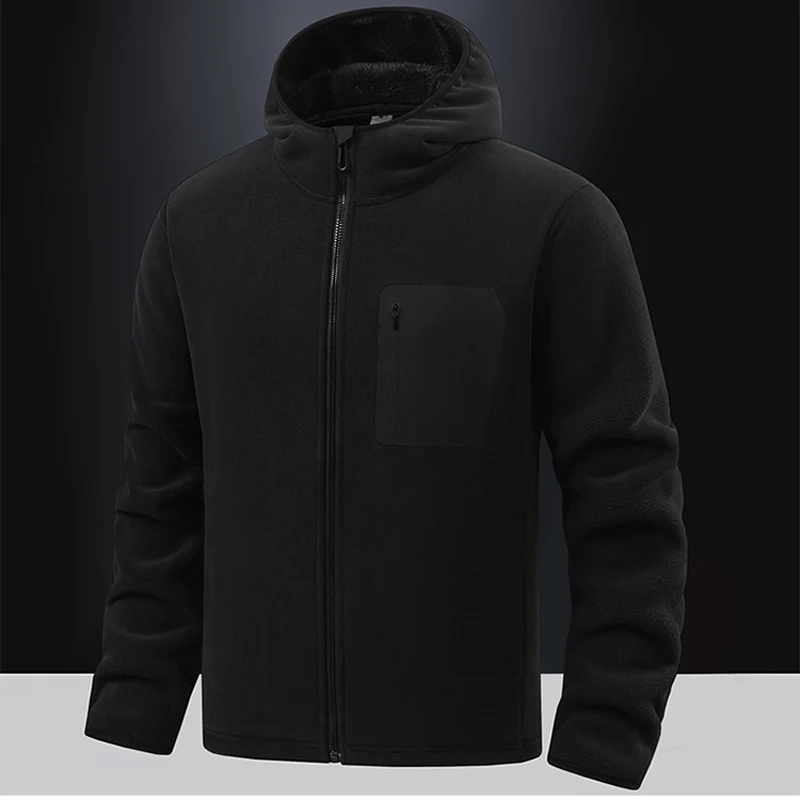 Winter Men's Polartec Fleece Jackets Fashion Men Soft Shell Warm Hooded Coats Men Outdoor Windbreaker Climbing Sweatshirts 5XL