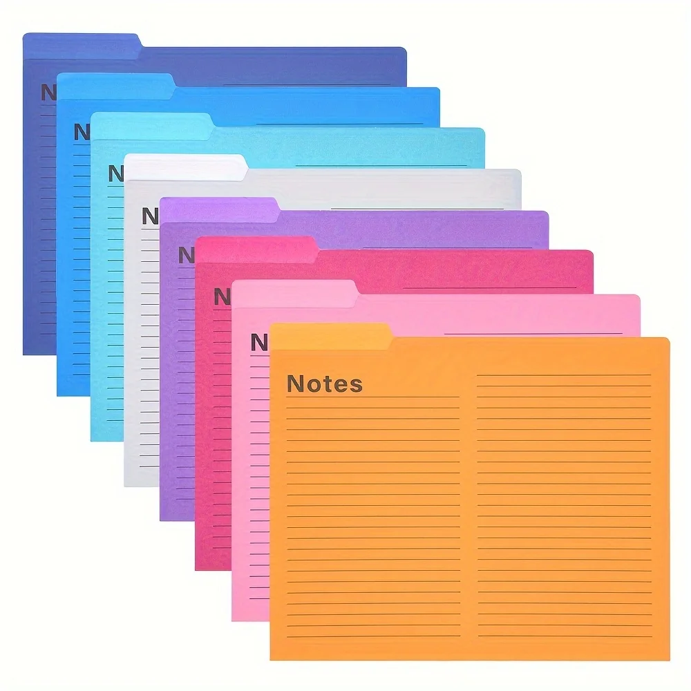 24pcs, Colored Folders, Lined With 1/3 Cut Labels, 8 Gemstone Colors, Letter Size, 9.5 X 11.5 Inches, Suitable For School And Of