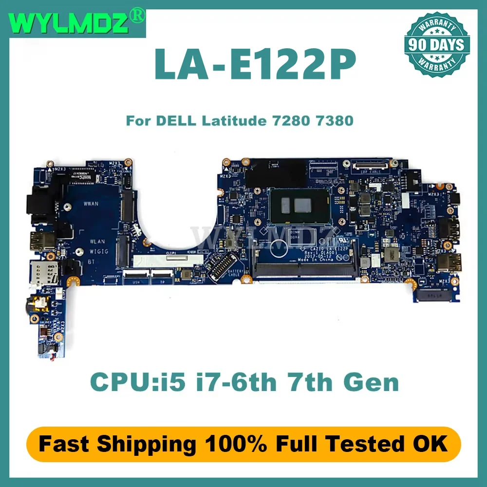 la-e122p-mainboard-for-dell-latitude-7280-7380-laptop-motherboard-with-i5-6th-gen-cpu-tested-ok-90-days-warranty