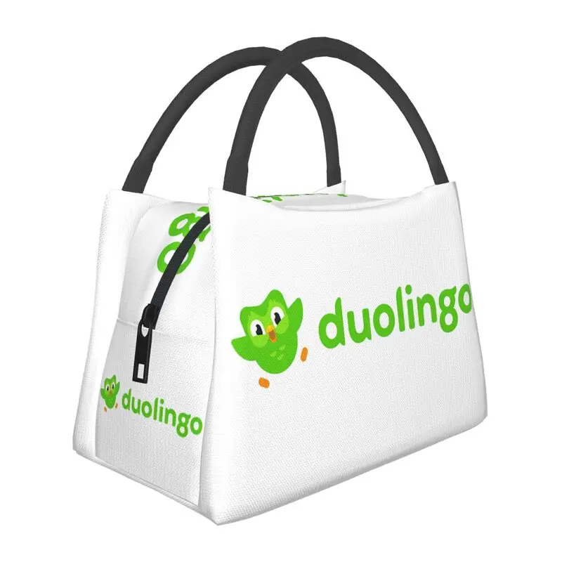 

Duolingos Owl Duo изолированные сумки для обеда для пикника на открытом воздухе портативный холодильник термобокс для женщин
