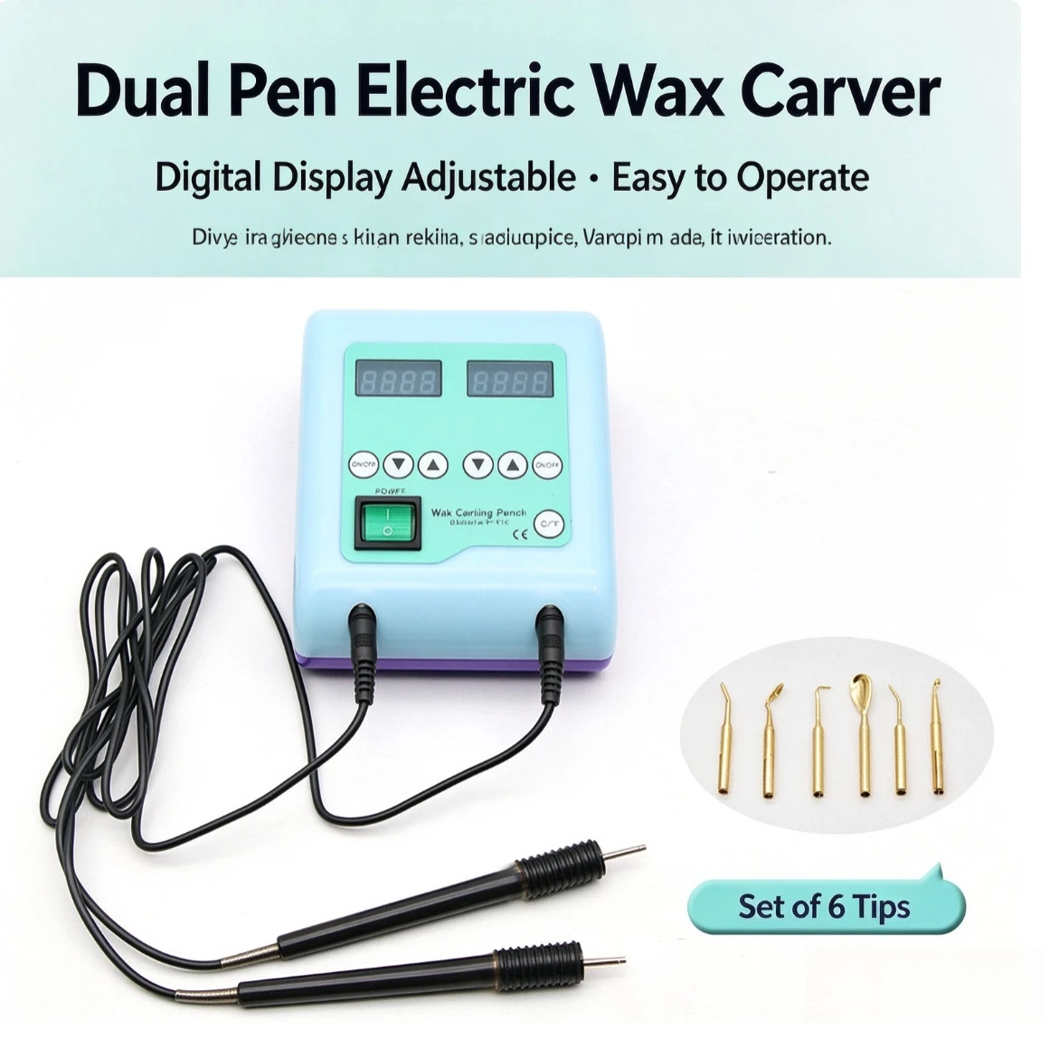 Adjustable Temperature Double Pen Electric Wax Knife, Lab Wax Carving Tool, Self-produced Lab Technician Instrument