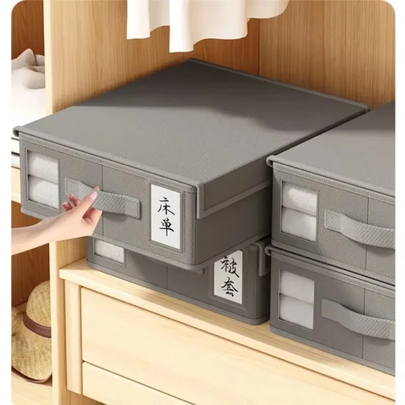 

Creative Bed Sheet Storage Box Clothing Fabric Sheet 4-piece Organizer Wardrobe Blanket Quilt Cover Non-woven Storage Box
