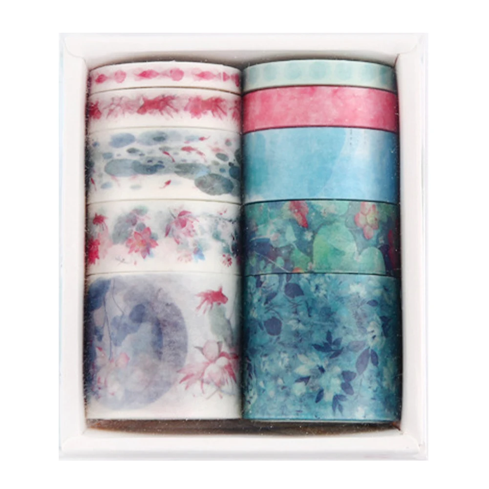 10 рулонов клейкой ленты, набор многоразовых лент Васи, наклейки на ленту для художников, предварительно весенние художественные работы, декоративная лента для весеннего случая