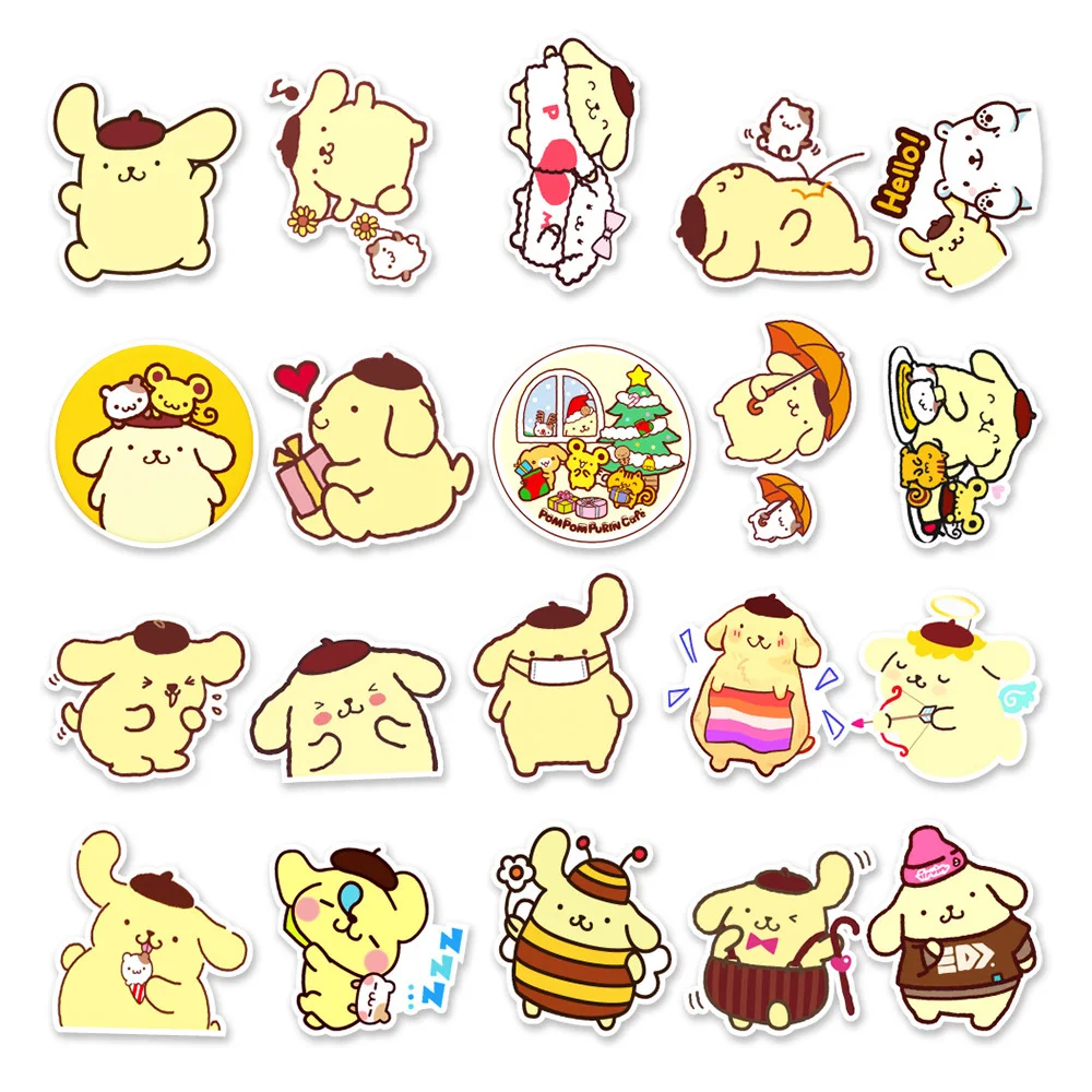 

10/30/50pcs Pompom Purin Sanrio Anime Stickers Funny Graffiti Decals for Kids Toy DIY Laptop Notebook Suitcase Sticker Wholesale