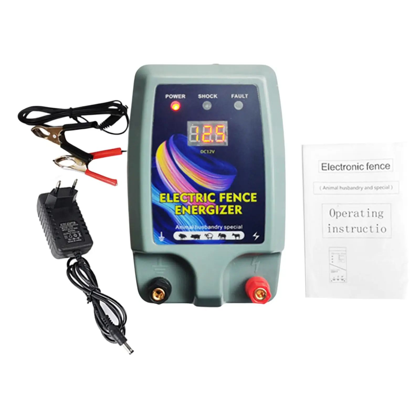 

Electric Fence Compact Sturdy Portable Electric Fence Charger Livestock Supplies Controller for Poultry Lawn Livestock