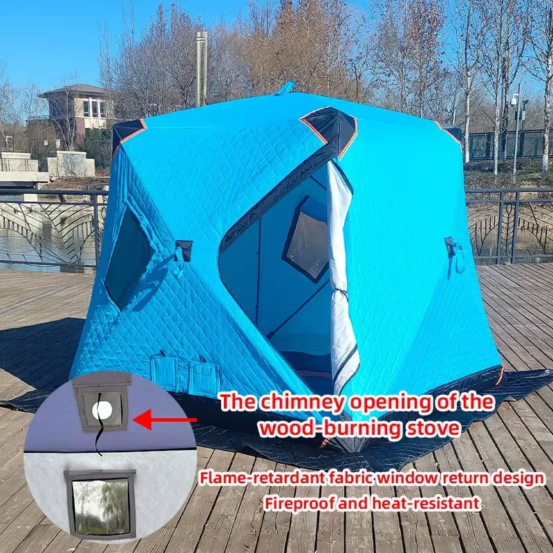 Extra-Large Ice Fishing Shelter - Windproof Insulated Winter Fishing Tent for Outdoor Cold Weather