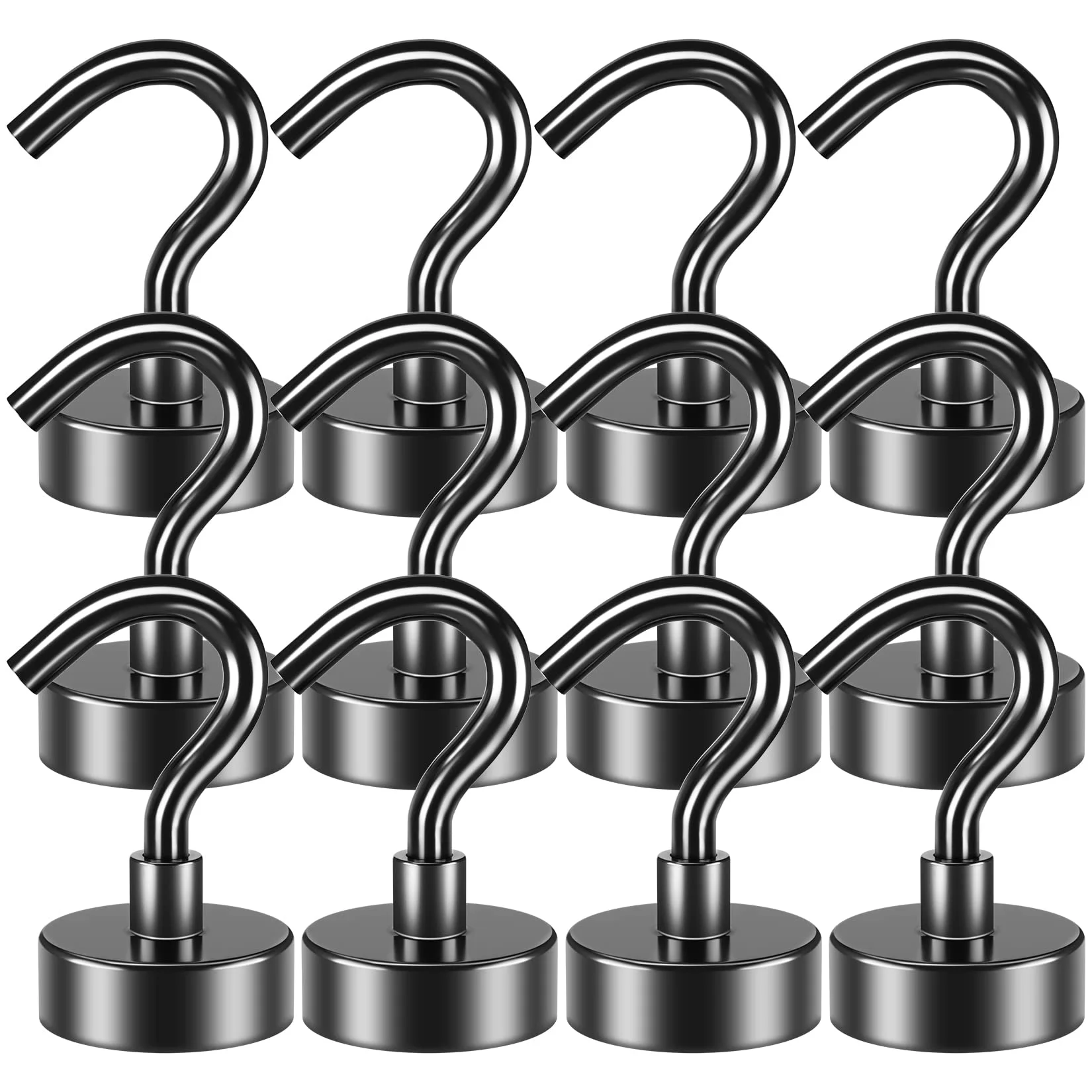 

6Pcs Strong Magnetic Hooks Punch-Free Wall Magnet Hook for Keys Coat Hanging Hanger Kitchen Fridge Bathroom Office Organizer