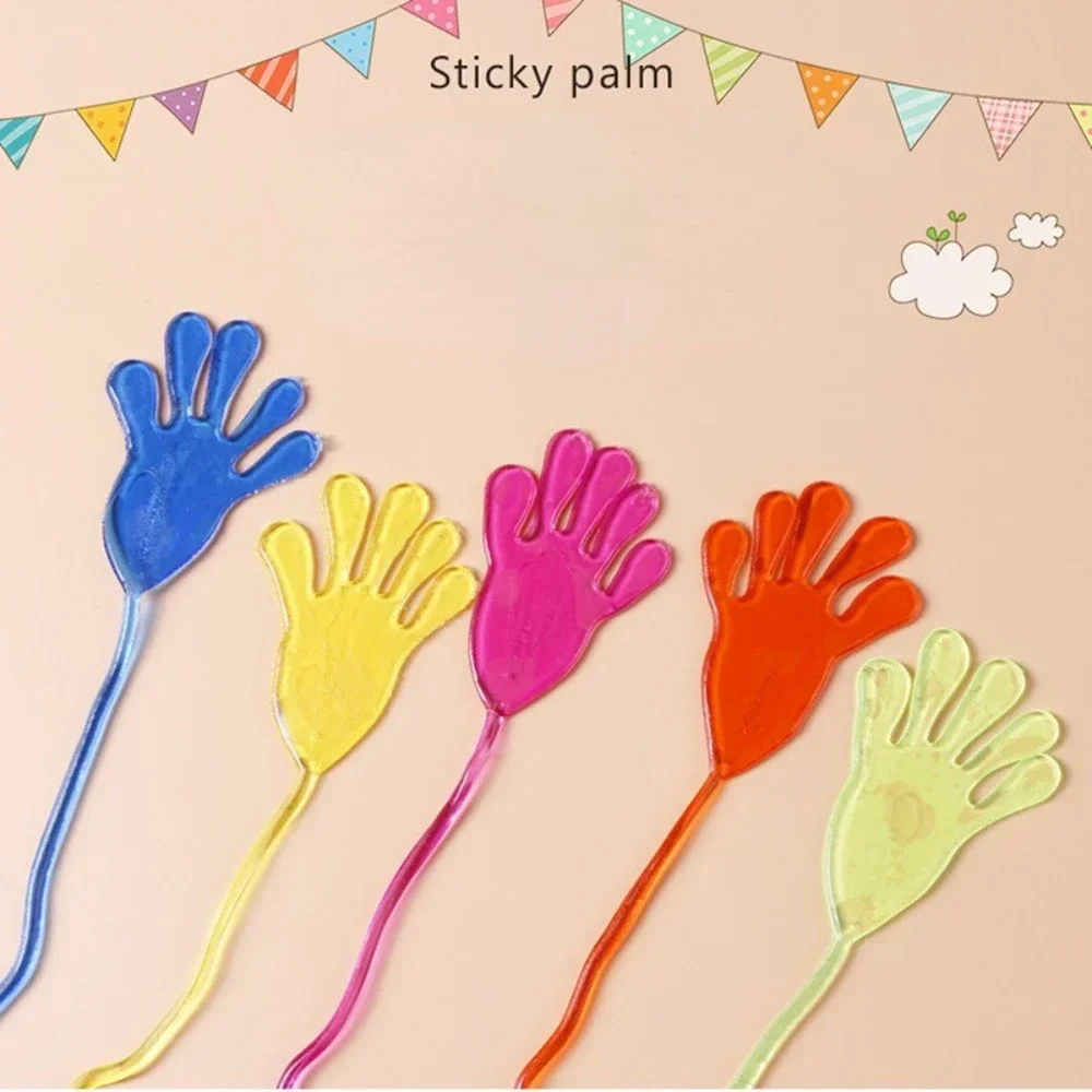 10Pcs Kids Funny Sticky Hands Toy Palm Elastic Sticky Squishy Slap Palm Toy Kids Novelty Gift Party Favors Supplies Toy 2024