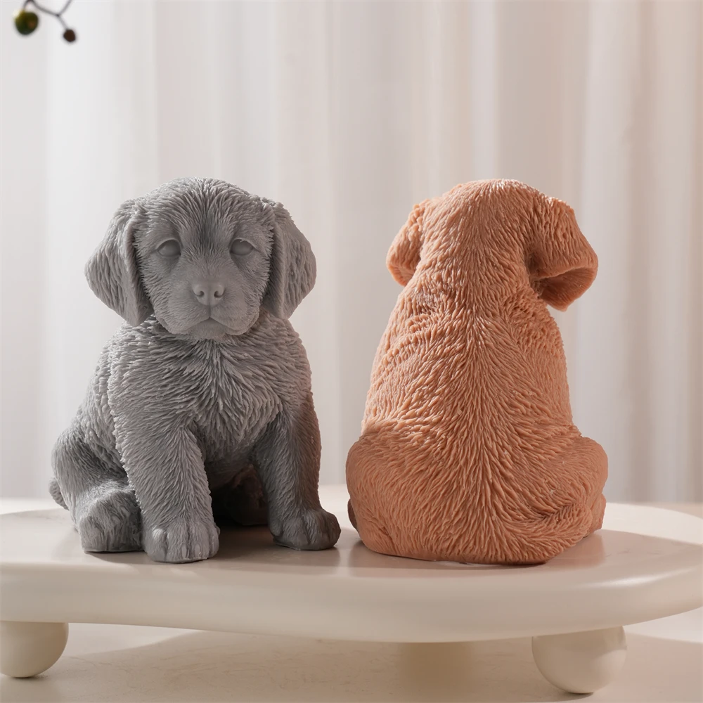 

Animal Puppy Soy Wax Silicone Mould Golden Retriever Dog Candle Mold Figurine Pet Dog Lover Home Decor