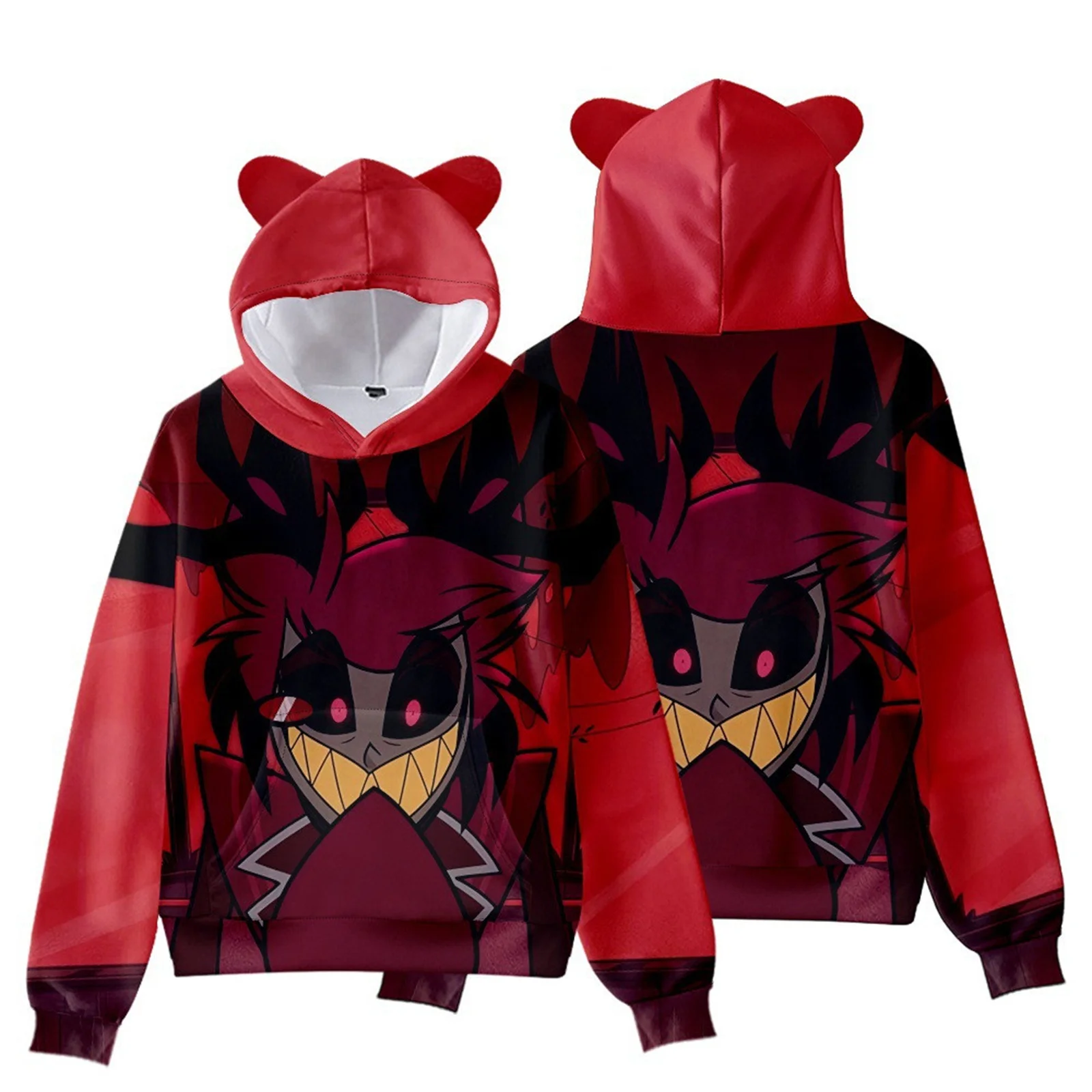 Sudadera con capucha de Anime para hombre y mujer, disfraz de personaje de Sir Pentious, Vaggie, Husk, Charlie, Alastor Dust, Angel, Lucifer, chaqueta, abrigo, Top