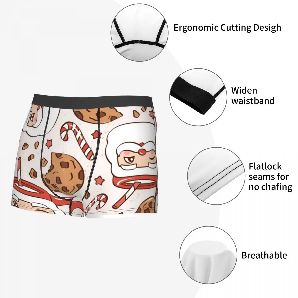 Natal Homem Lingerie Calcinha Masculina Respirável Design U-Convexo