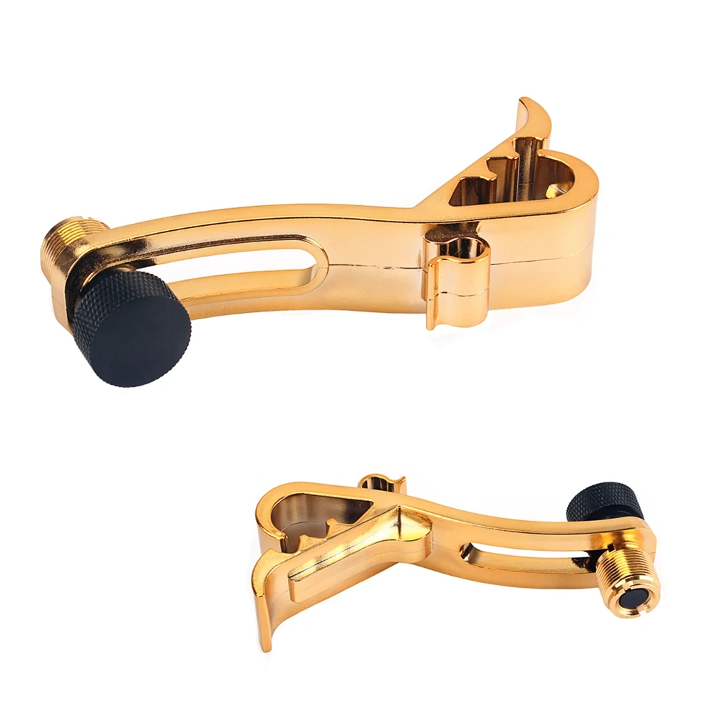 

Plastic Stage Drum Clamp Shockproof Adjustable Microphone Mic Rim Clips Holder Rim Mount Kit (Golden)
