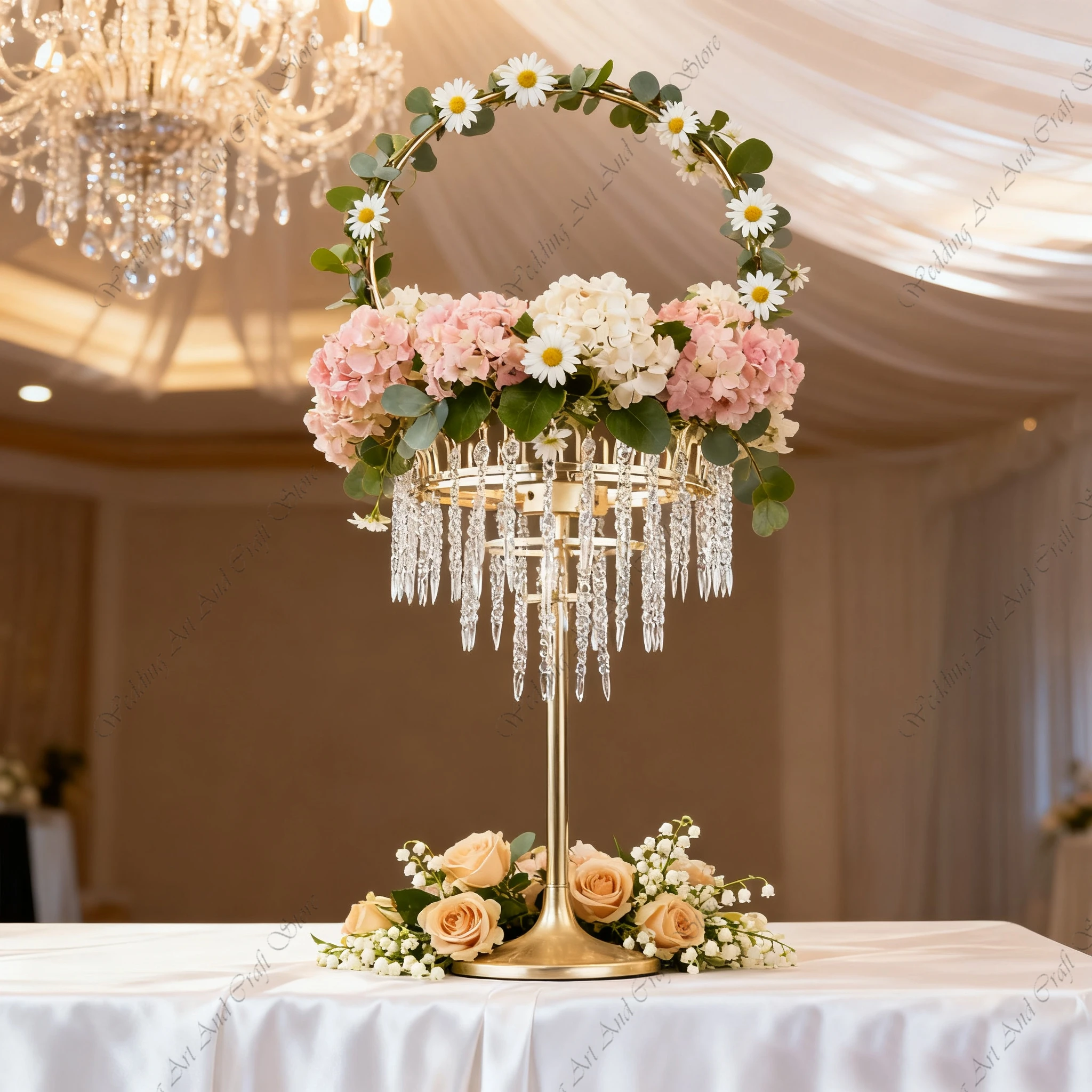 

5pcs f30 Gold Flower Stand Wedding Light Crystal Wedding Table Centerpieces Flower Vase Stand Decor Wedding Light Sand ivy216