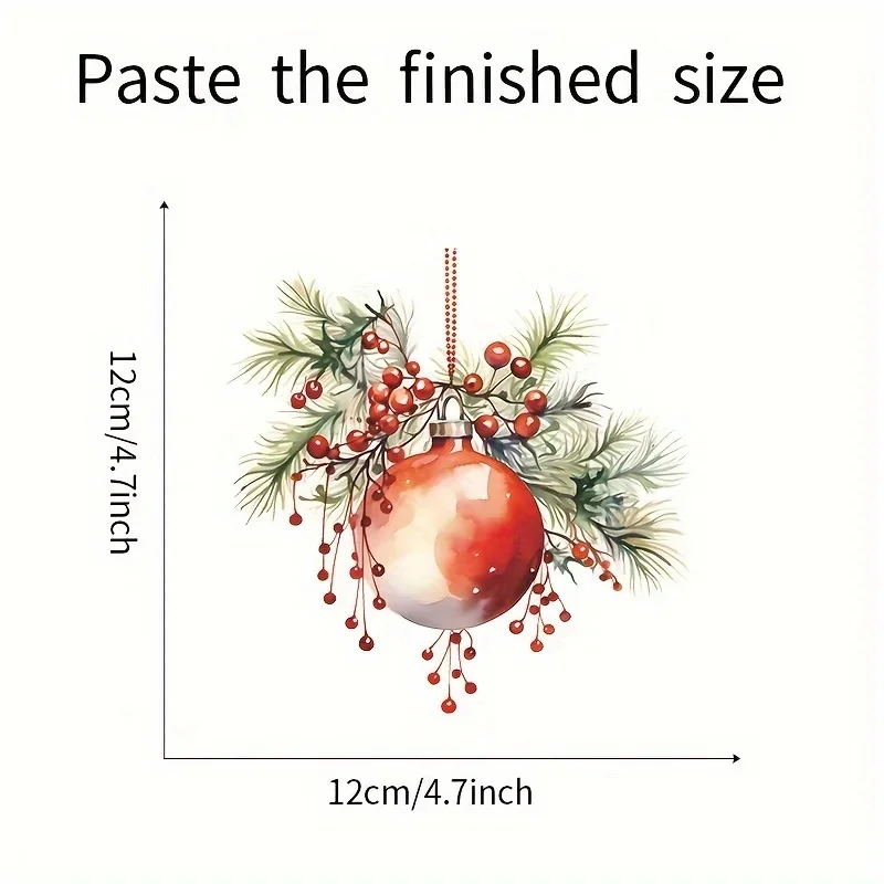 

1 шт. праздничная наклейка «Рождественская безделушка и ягоды» для автомобиля, мотоцикла, дизайнерская наклейка, экстерьер автомобиля, праздник, уникальная декоративная наклейка