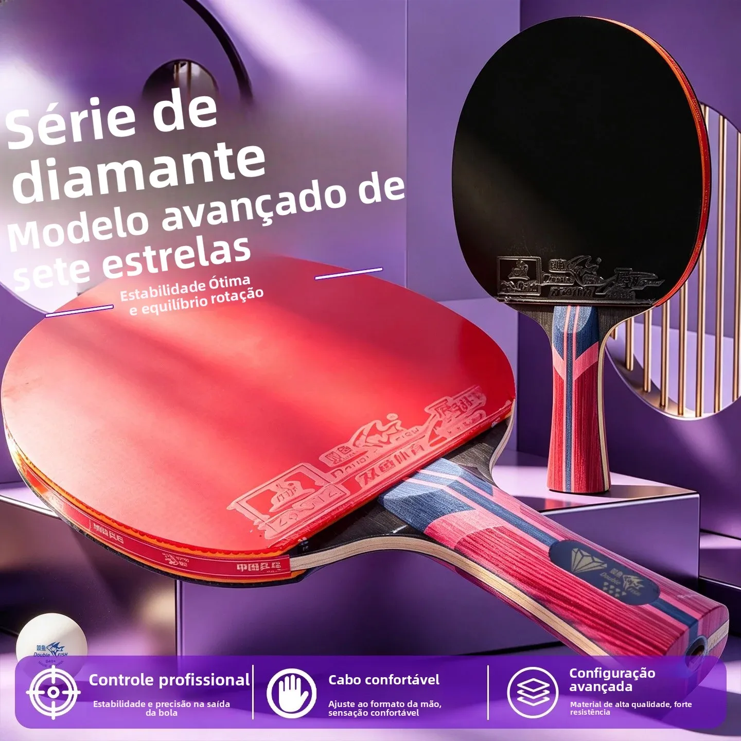 double-fish-table-tennis-racket-diamond-series-7-8-9-star-professional-competition-carbon-board-ready-to-use-bat-for-fans