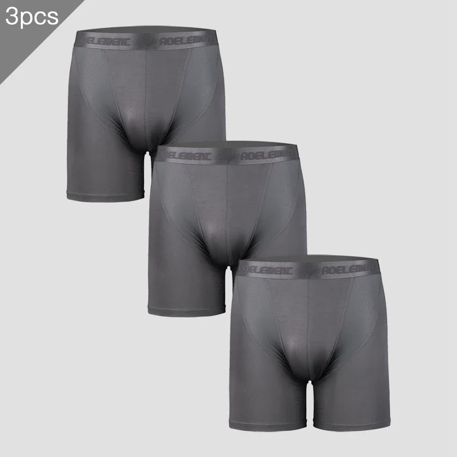 

Men's Modal Quick-Dry Long Leg Boxer Briefs, Anti-Chafing Tight Running Fitness Underwear