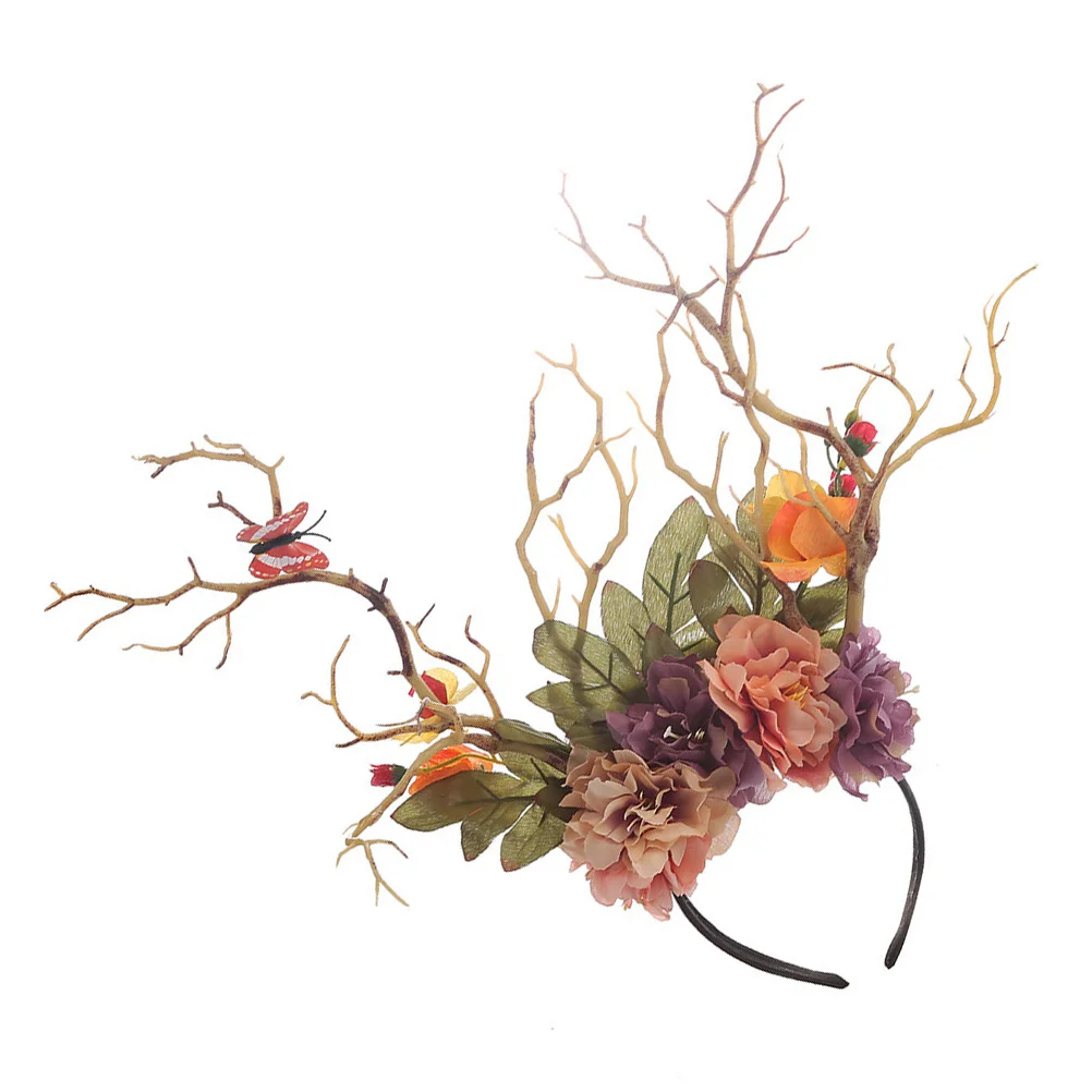 

1pc Simulation Deer Horn Headband Hair Decor for Masquerade Party Christmas Costume Women's Antler Hairband PP Plastic Festival