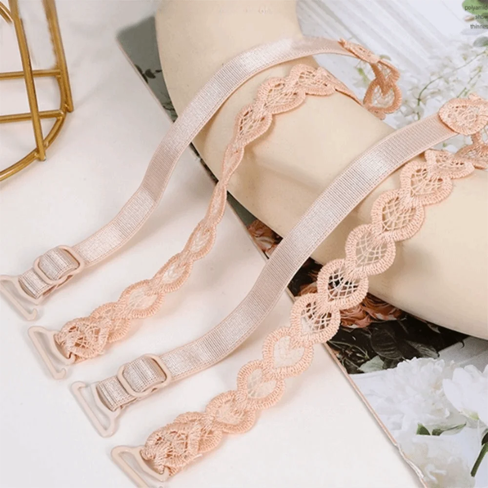 Creative Gift Removable Heart Bra Straps Lace Elastic Shoulder Straps Adjustable Anti-slip Heart Shoulder Belts