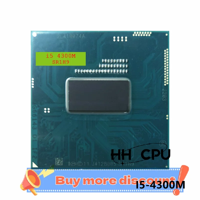 Core i5-4300M i5 4300M SR1H9 2.6 GHz Dual-Core Quad-Thread CPU 3M 37W Socket G3 / rPGA946B