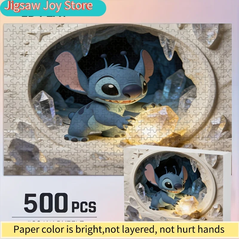 

2D плоская головоломка с Диснеем: Стич и Микки Маус, подходит для взрослых - сложная головоломка, ностальгический декор для стен или прикроватной тумбочки