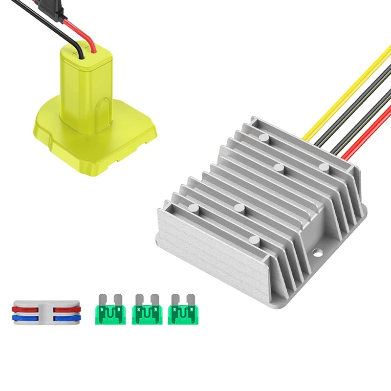 Ryobi用降圧コンバーター,18Vバッテリー,DCインバーター,アダプター,電圧レギュレーター,12V, 20A, 240W