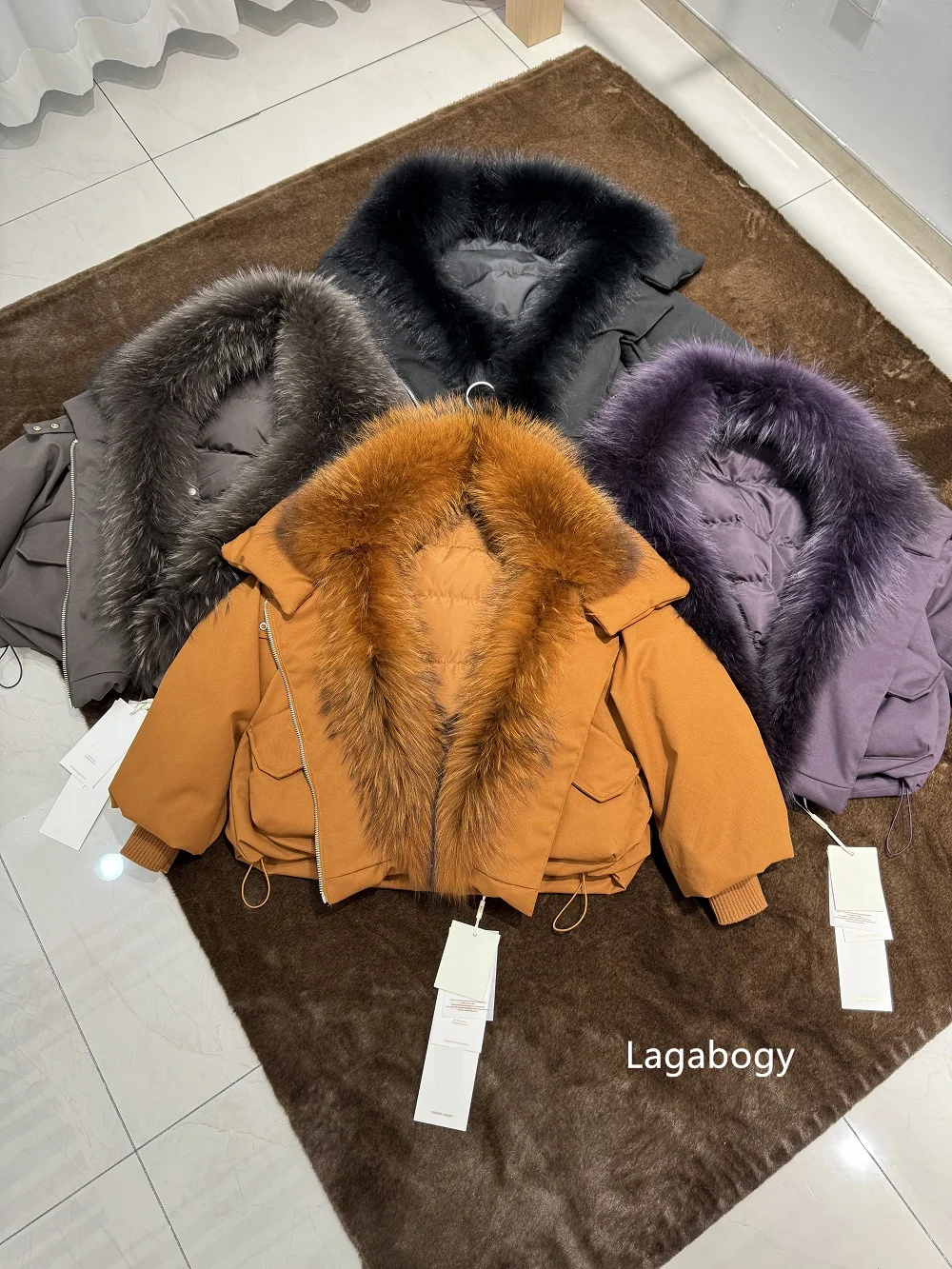Lagabogy 2026 New Winter Jacket Women Large Real Fox Fur Collar Puffer Jacket Loose Warm Parkas Female 90% White Duck Down Coats