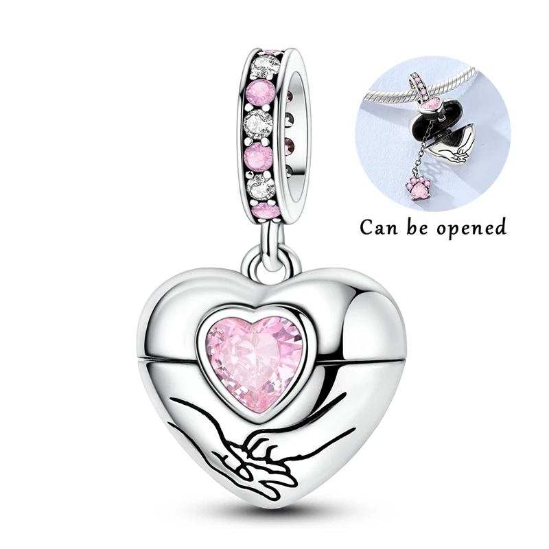 

925 Sterling Silver Charms Bead CZ Zircon Openable Mushroom House Dangle Fit Original Bracelet DIY Women Jewelry