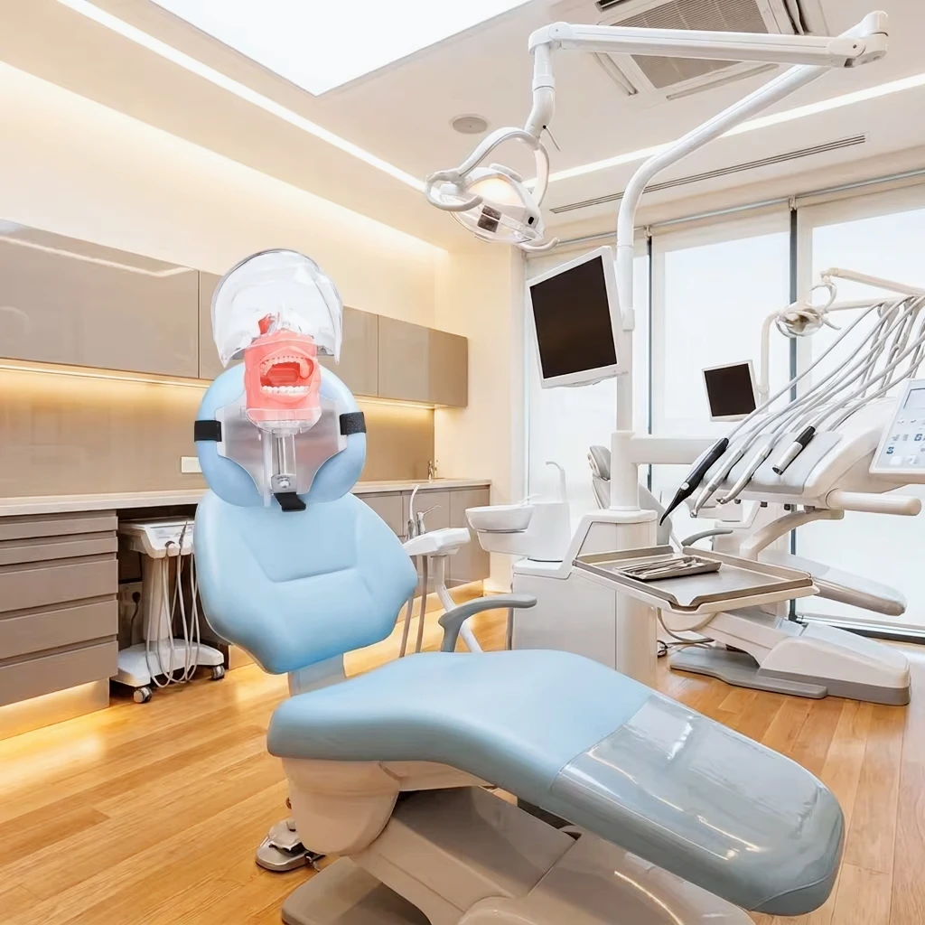 Strap Fixed Dental Simulation Phantom Head Model, 28 Teeth, Portable Oral Model for Dental Student Training