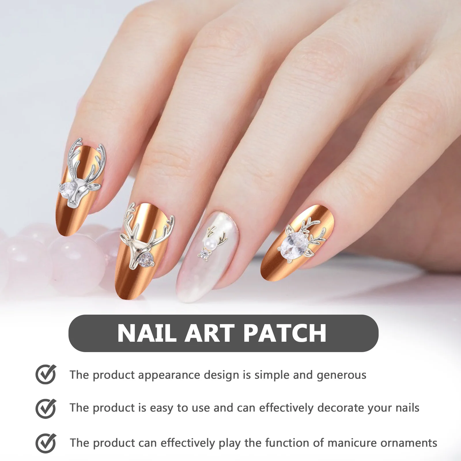 

16 шт., подвески для ногтей, рог оленя, циркониевые шпильки, 3D рога, украшения для дизайна ногтей, легкие украшения для ногтей, рога оленя, очаровательные драгоценности