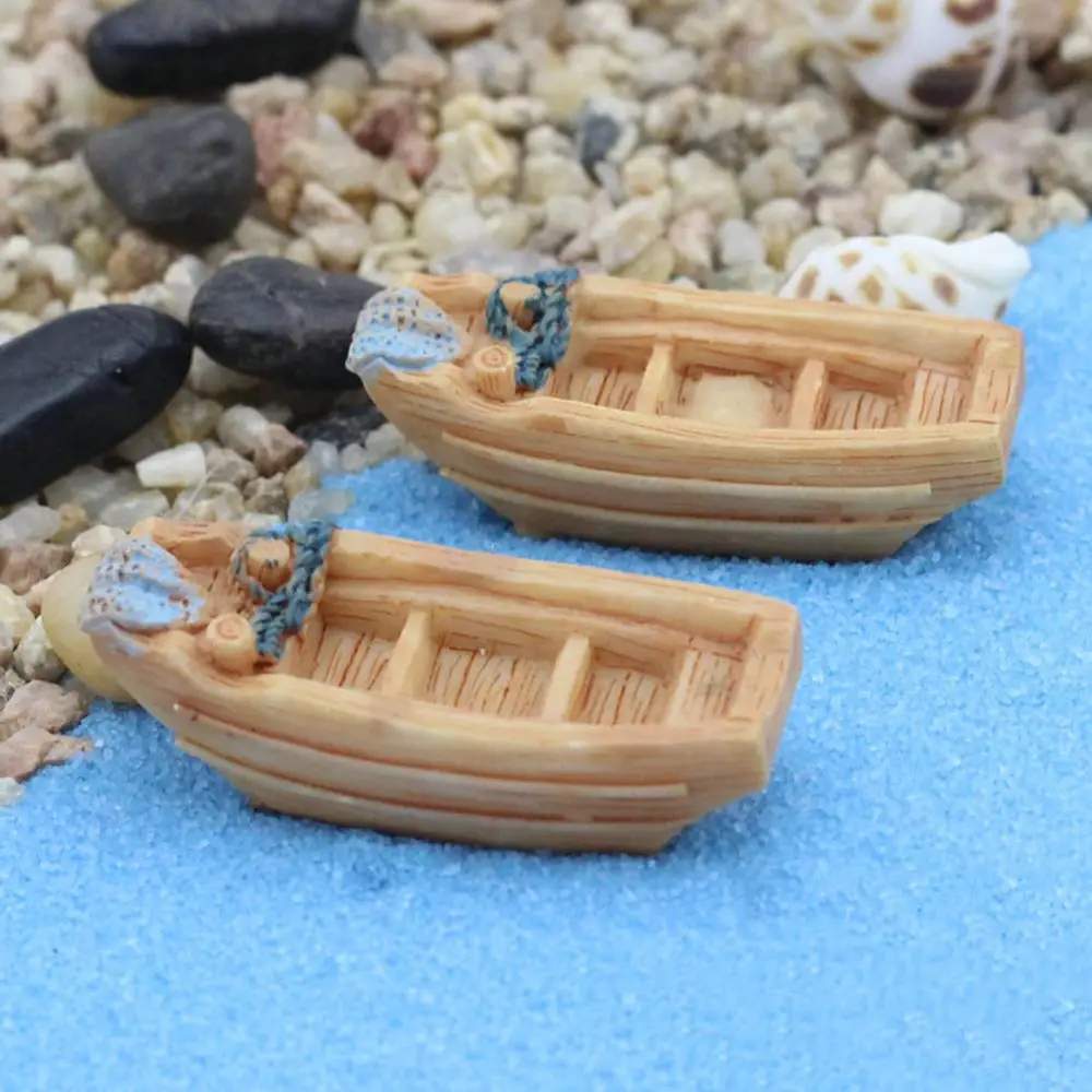 1 SET DIY Micro Landscape Fairy Garden Ornament Miniature Ship Artificial Paddle Home Decorations Boat Figurine Home Decor