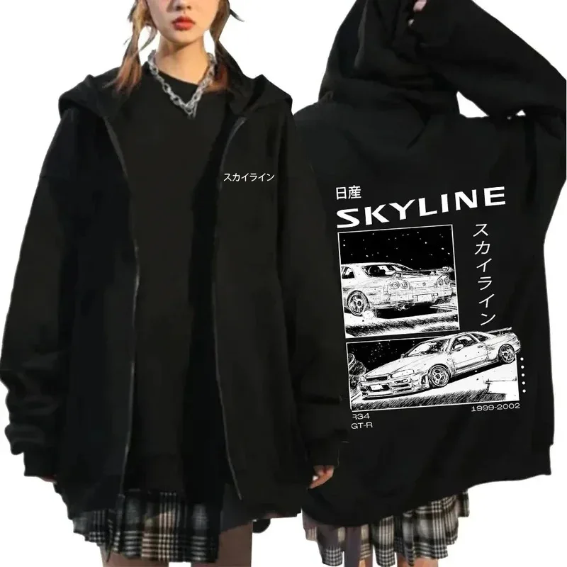 الأولي D سستة هوديس ملابس رجالية الخريف الشتاء زمم قمصان سويت شيرت بقلنسوة عارضة خمر فضفاض هوديي سترة