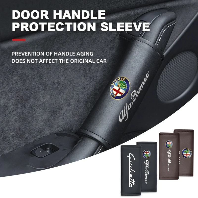 

Car Door Roof Handle Protective Cover Logo Auto Interior Accessories For Alfa Romeo Giulietta 940 2010-2014 2015 2016 2017