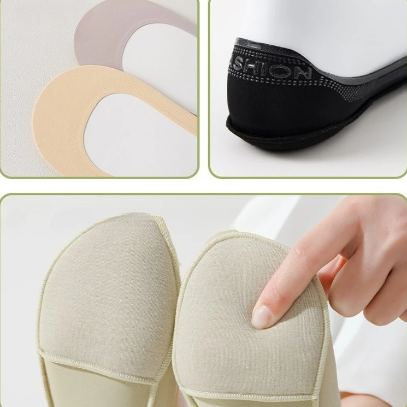 1/2/4 ペア女性ボート靴下足底筋膜炎靴インソール靴下足衝撃吸収靴底目に見えないノンスリップ靴パッド