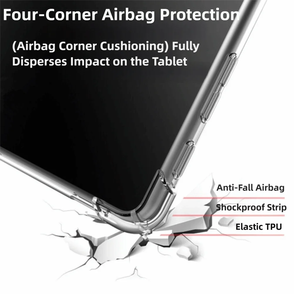 

Противоударный чехол для планшета 9,06 дюйма, подушка безопасности с защитой от царапин, прозрачная задняя крышка, мягкий корпус, прозрачный защитный чехол для Nubia RedMagic 3 Pro