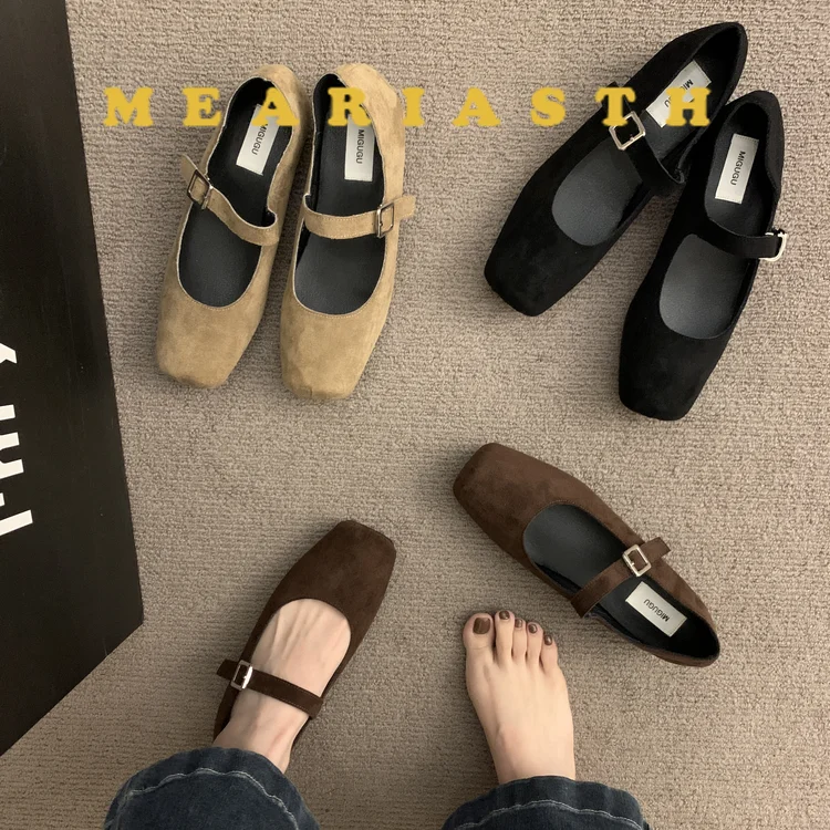

size 44 2025 Spring New Brand Women Flat Shoes Round Toe Shallow Slip On Ladies Casual Ballet Shoes Soft Leather Eelgant Balle