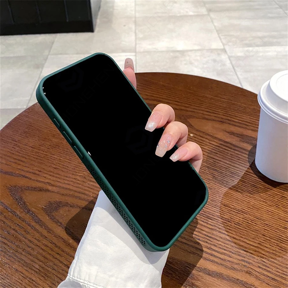 Warmteafvoer Mesh Voor Magsafe Draadloos Opladen Oranje Case Voor iPhone 17 16 15 14 Plus 13 12 Pro Max lucht Ademend Cover