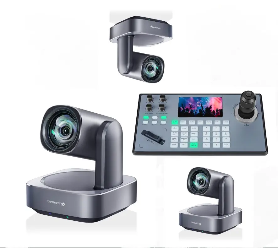 

4K AI Tracking 12X Zoom NDI POE LAN HD-M1 USB Live Streaming PTZ Camera With NDI PTZ Camera Controller Video Conference System