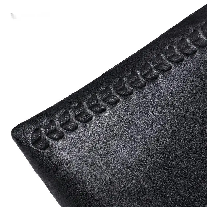 New Genuine Men's Clutch Luxury Men Bag Business Vegetable Tanned Messenger Leather Large Capacity Fashion Woven Pattern Handbag