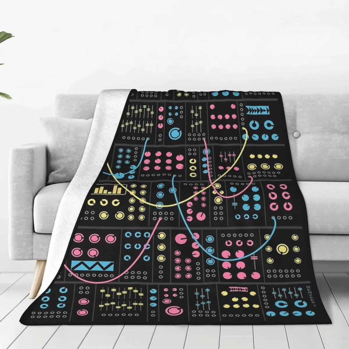 Modular Synthesizer Blankets Soft Warm Flannel Throw Blanket Plush for Bed Living room Picnic Travel Home Couch