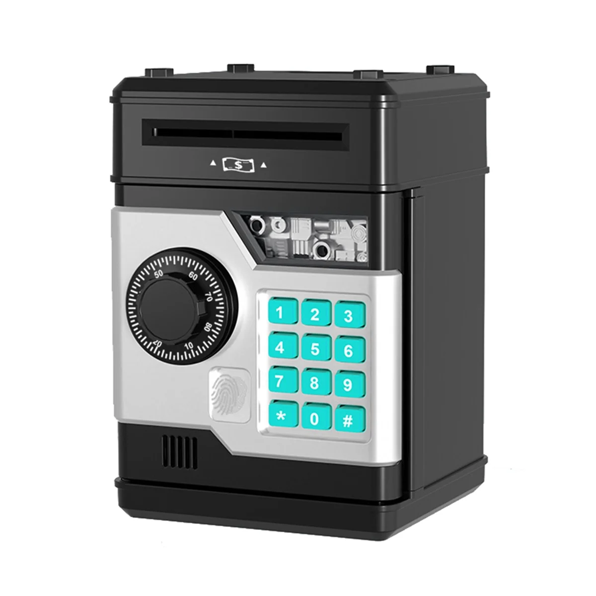 Electronic Piggy Bank ATM Password Money Box Safe Smart Fingerprint Automatic Banking Kids Gift Money Box Black