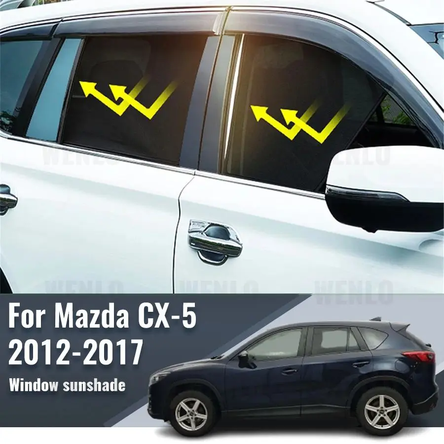 

Для Mazda CX-5 CX5 2012-2017 Магнитный автомобильный солнцезащитный козырек, передняя и задняя рамка лобового стекла, занавеска, солнцезащитный козырек на боковое окно