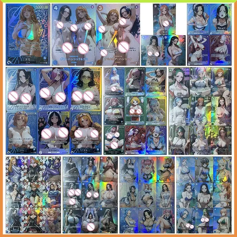 

Anime ONE PIECE DIY ACG Collectible Cards Nami Hancock Uta Reiju Perona Robin Vivi Yamato Carrot Toys for boys Birthday Present