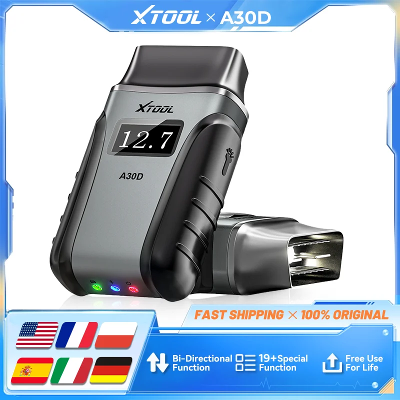 XTOOL Anyscan A30D Obd2 الماسح الضوئي قارئ رمز السيارة اللاسلكي ثنائي الاتجاه مع تحديثات مدى الحياة و19 إعادة تعيين FCA AutoAuth CANFD