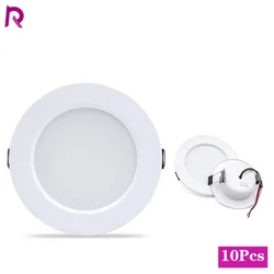 LED 다운라이트 110V 220V 천장 조명 5W 9W 12W 15W 18W, 오목한 원형 패널 조명, DC 12V 24V 스포트라이트 실내 조명, 10 개 세트