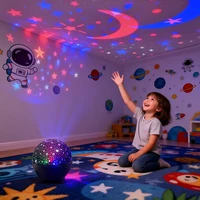 LED Star Moon Projector Lamp RGB Auto Rotating Magic Ball Moon Light Colorful Starry Sky Night Lights for Bedroom Home Decor 3