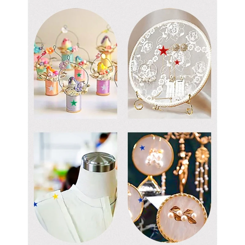 QX2B Pack of Map Push Pins Star Drawing Pins Map Pins Set for Pin Board Thumb Tacks with Plastic Heads and Steel Points