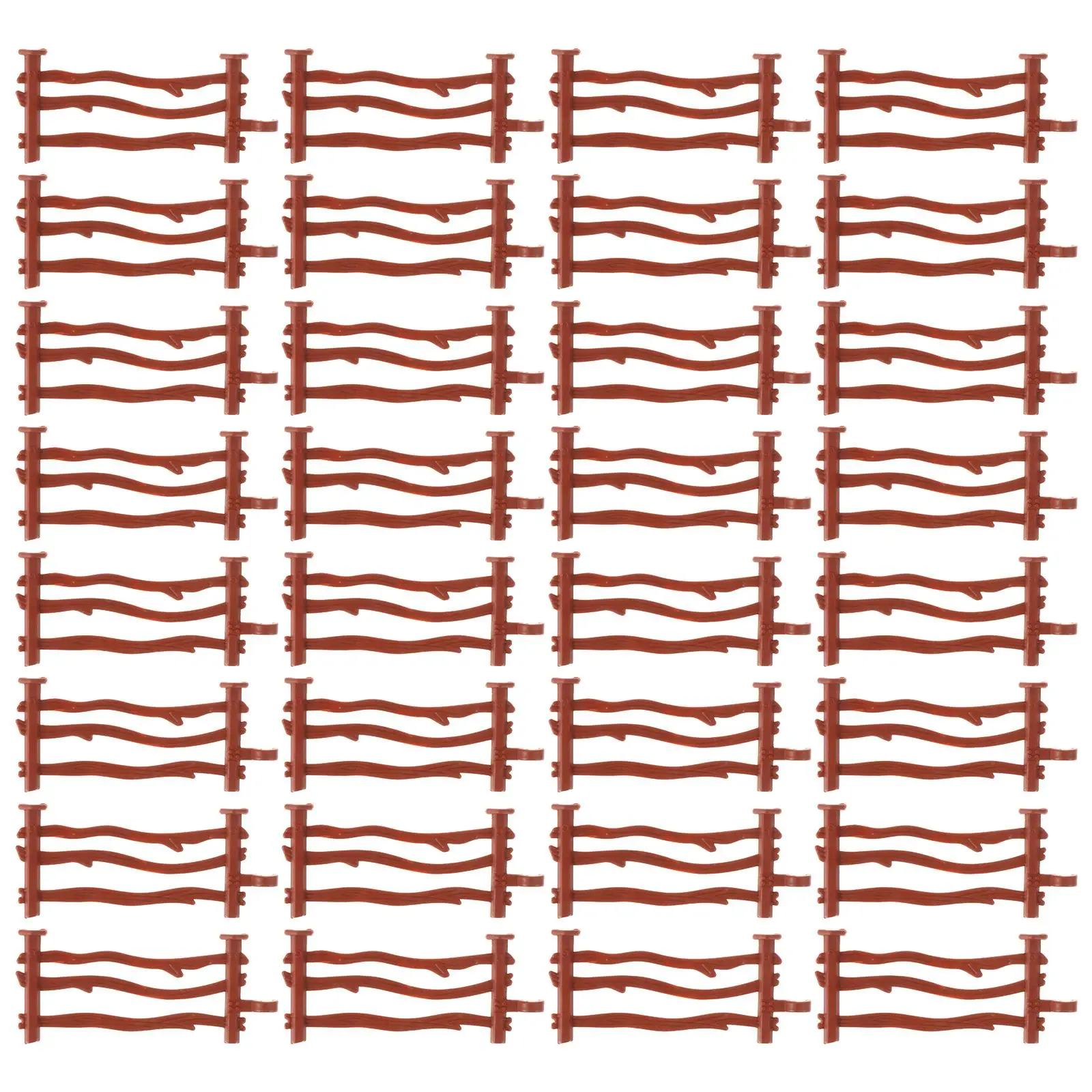 

50 Pcs Fence Model Toys Micro Landscape Accessories Dog Red Simulation Plastic Mini Adornment Fencing Accessory Models
