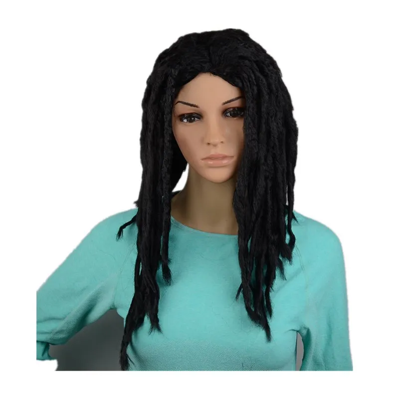 Dreadlocks africani Parrucca piccola treccia Capelli lunghi per uomini e donne Accessori cosplay per feste in maschera di Halloween
