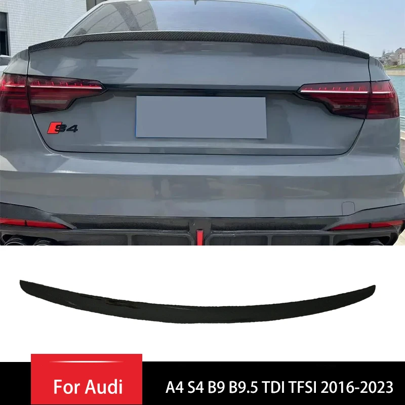 Dla Audi A4 S4 B9 B9.5 TDI TFSI 2016-2023 Tylny spojler bagażnika Tuning Tylne skrzydło bagażnika Bodykits Górne skrzydło Stałe skrzydło wiatrowe