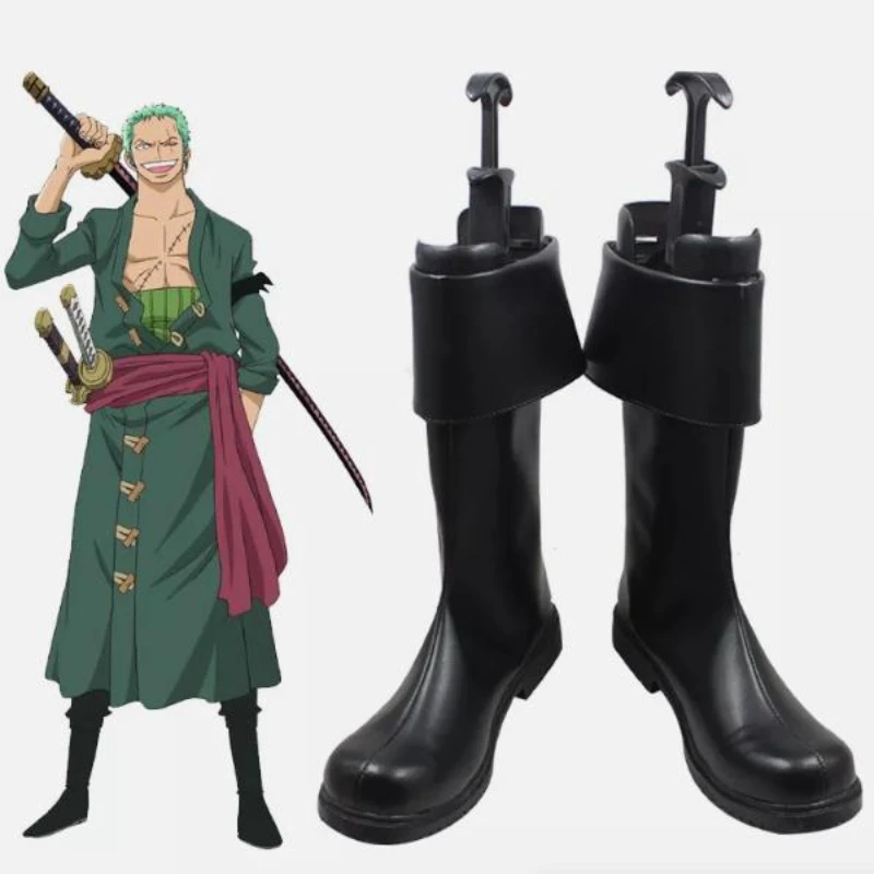 

IN STOCK Pirate Hunter Zoro Roronoa Zoro Cosplay Shoes Black Fold Over Boots